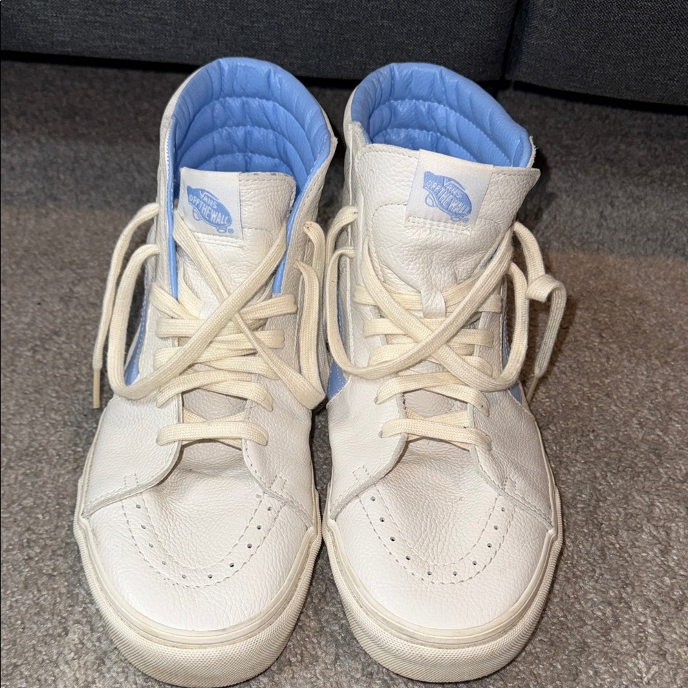 Vans High-Top Sneakers - Cream and Blue
